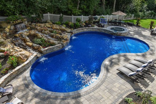 This is a photo of the lagoon style inground swimming pool.